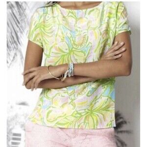 Lilly Pulitzer  Women’s 100% Silk Floral Top/ Tunic Multicolor  Sz L